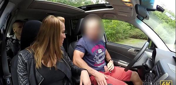  HUNT4K. Slutty girl has dirty sex in the car in front of bf